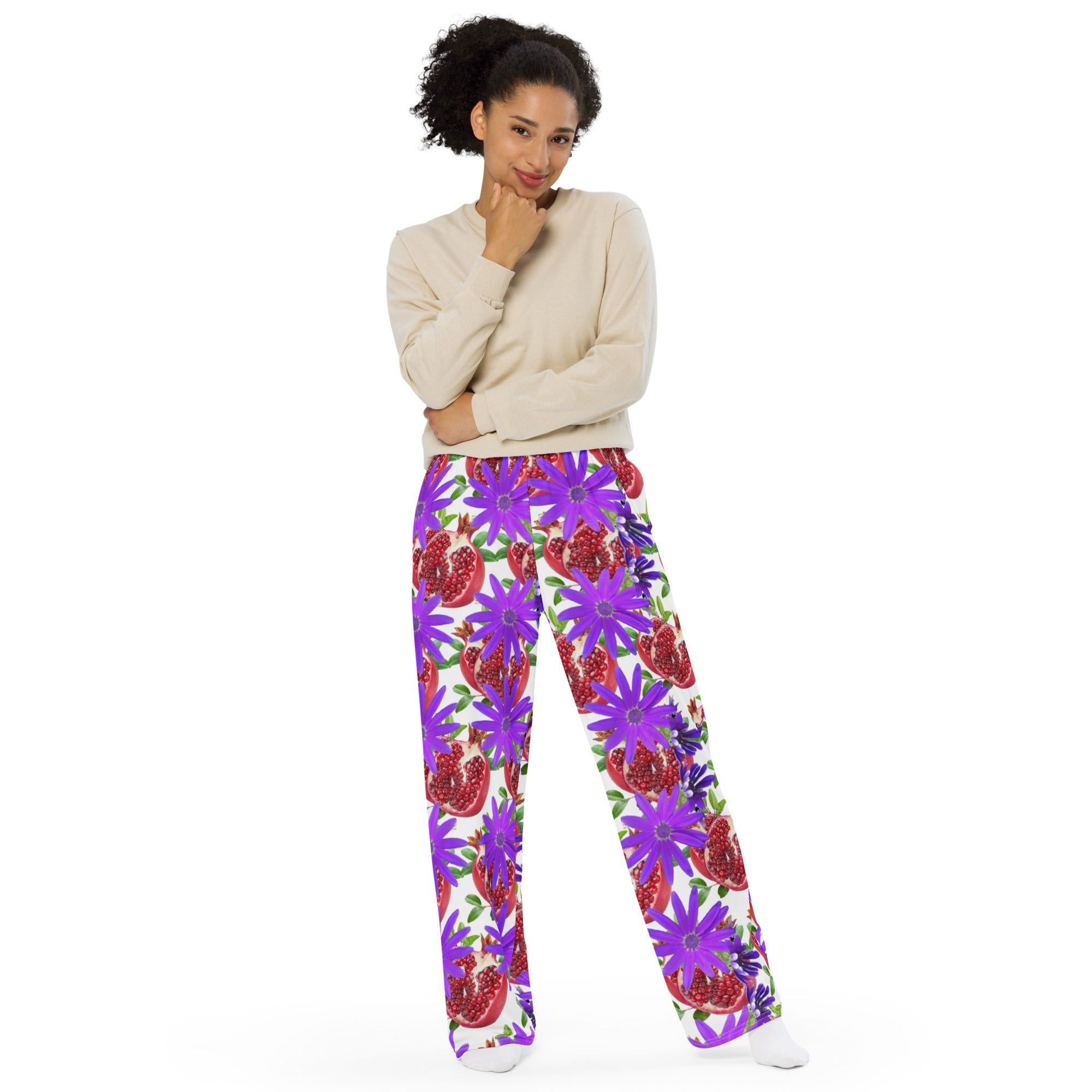 All-over print unisex wide-leg Fruity pants