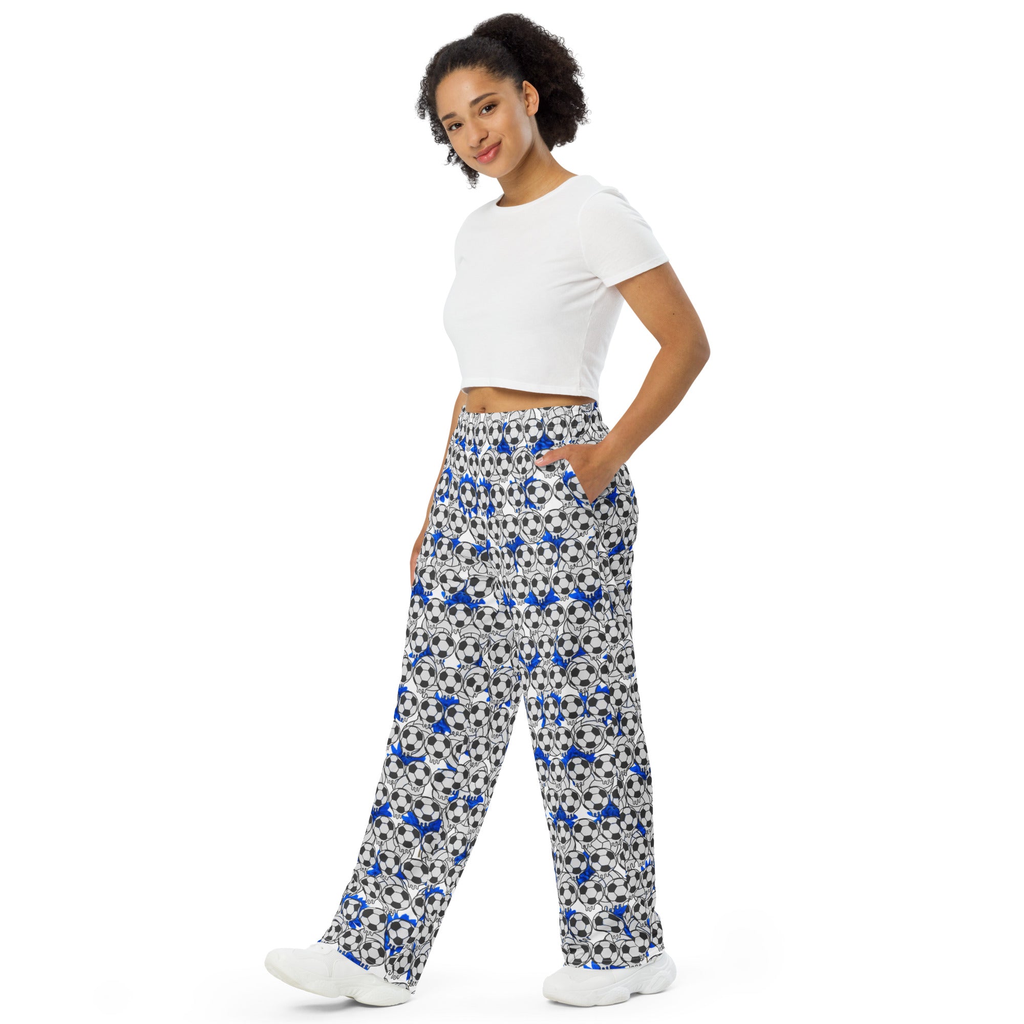 All-over print unisex wide-leg pants Dhalia Fancy pants