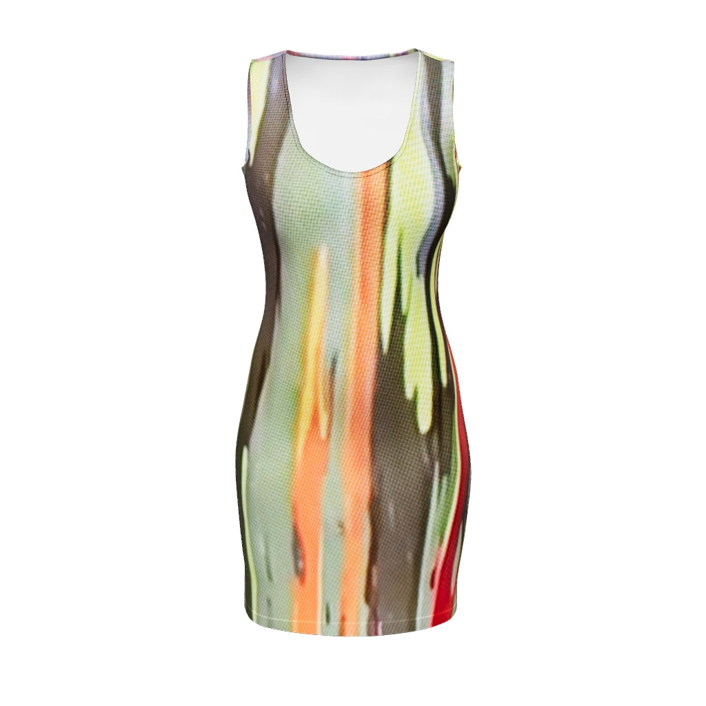 🌈 Rainbow Eucalyptus Tree All-Over Print Fitted Dress